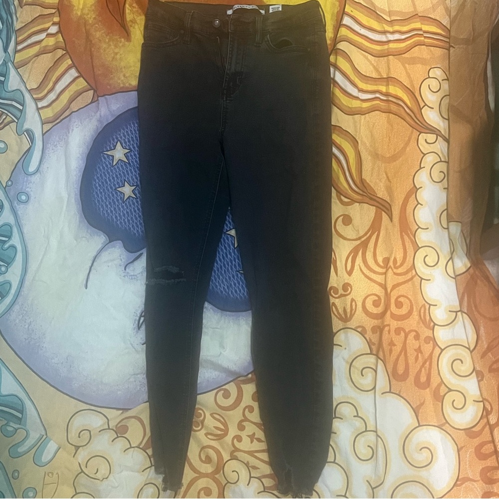 Celebrity pink black skinny jeans